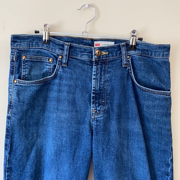 Wrangler men’s slim straight medium wash jeans 33/30 - Picture 2 of 8